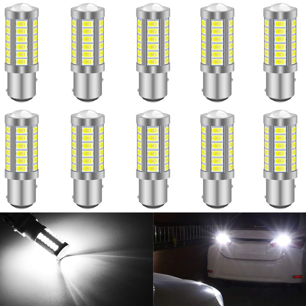 KATUR 10 szt. 1157 BAY15D 5630 33-SMD białe 900 lumenów 8000 K super jasne LED kierunkowskaz hamulca stop żarówka żarówka 12 V 3,6 W