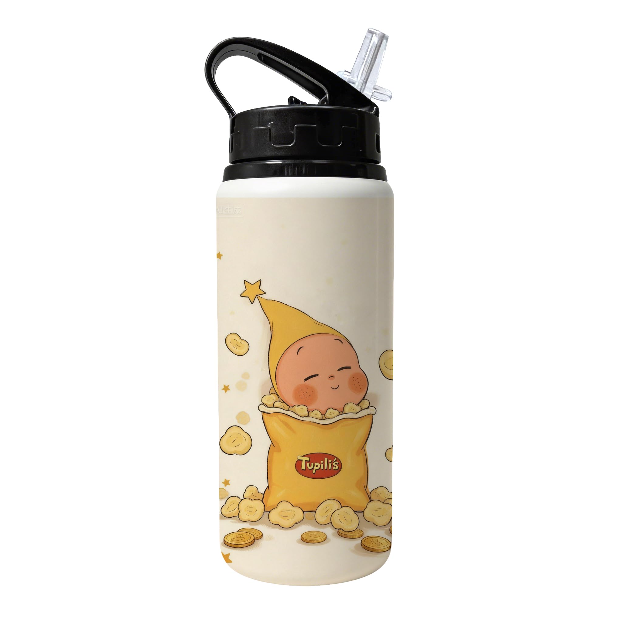 MR.R Confezione da 8 bottiglie bianche in alluminio per sublimazione, 600 ml, per stampa a trasferimento termico, colore nero
