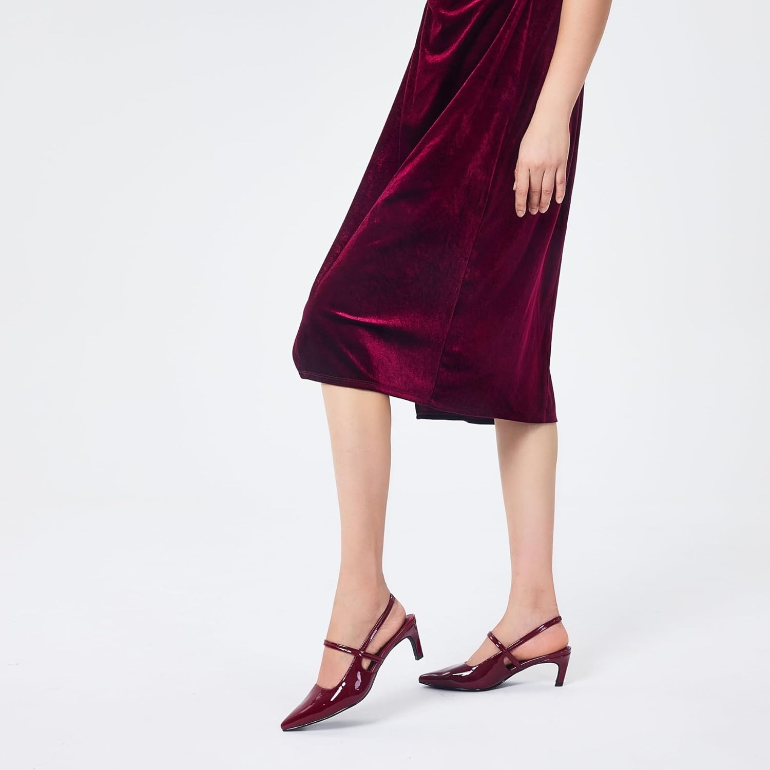 Elisabet Tang Women's Pointed Toe Slingback Kitten Heel Pump Closed Toe Dress Shoes Adjustable Strap Party Pumps Sexy Shoes - Image 9