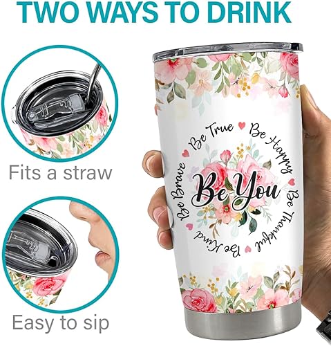 Vista 255 de SANDJEST Vaso inspirador de 20 onzas, regalo cristiano, regalos inspiradores para mujeres, vasos con aislamiento de acero inoxidable motivacional