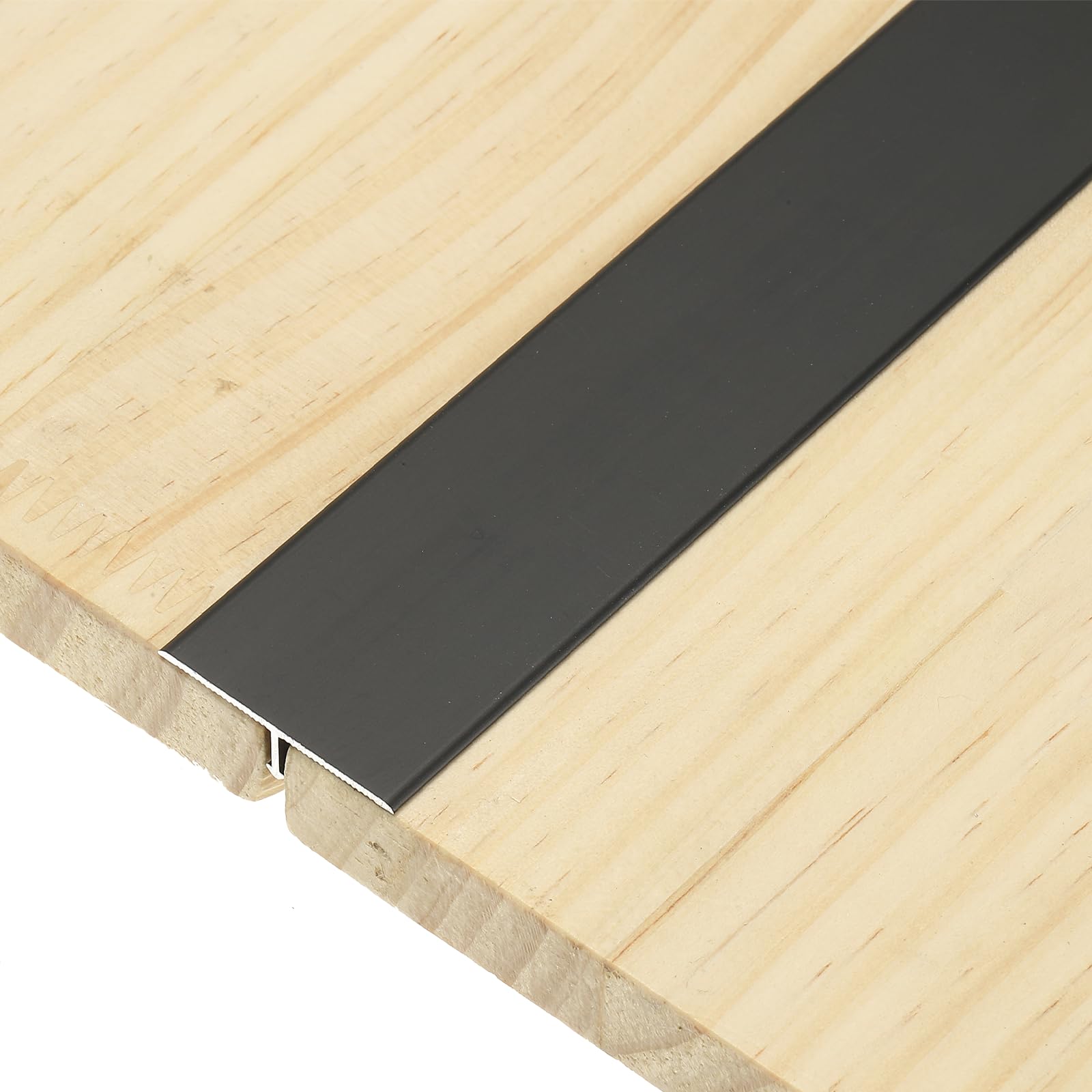 sourcing map 3Pcs T-Molding Transition Strips, 9m x 30mm (L x W) Aluminium Alloy Floor Flat Divider Strip Vinyl Flooring Edging Trim for Floor Gaps Doorways, Matte Black