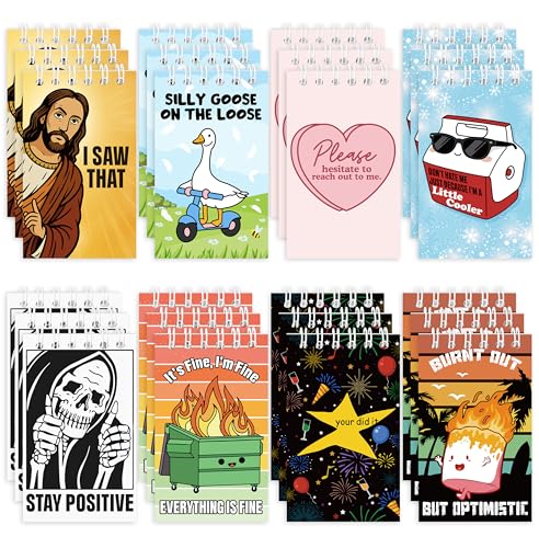 24 Pcs Funny Meme Mini Spiral Notebooks Sarcastic Relatable Meme Pocket Notepads Journals Novelty...