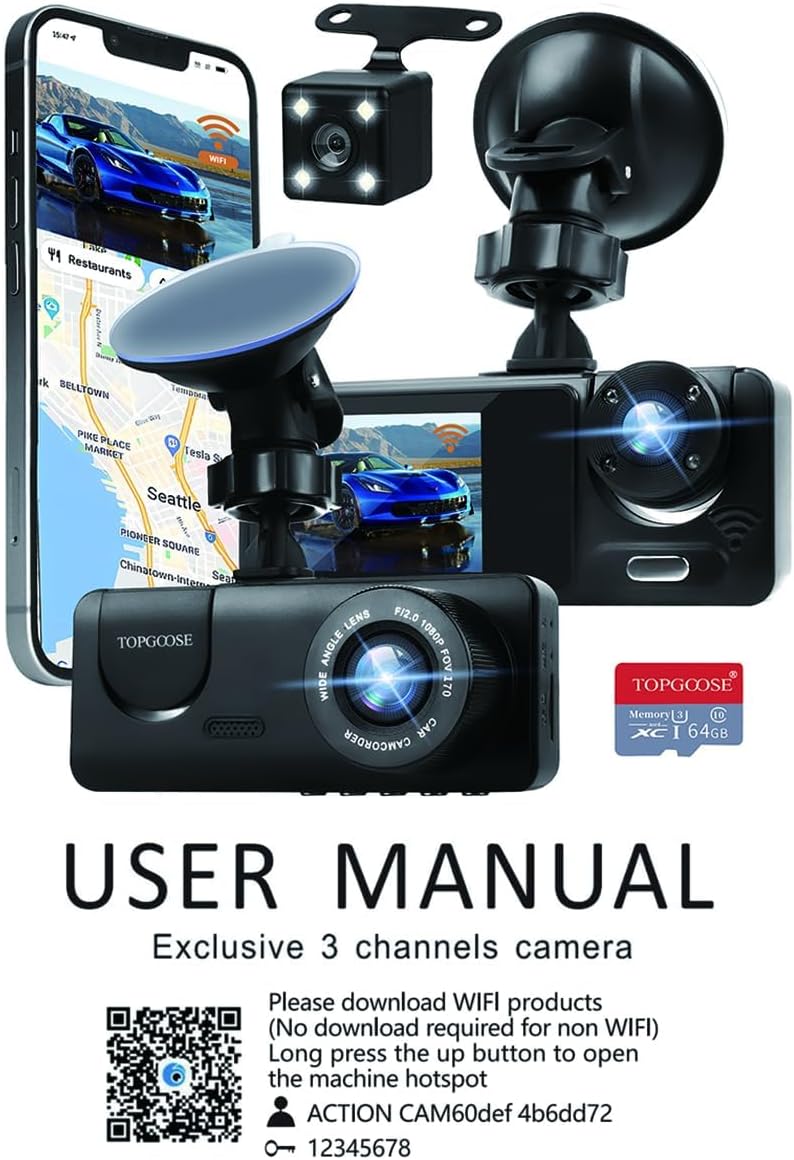 Illustration of 24-hour parking monitoring and G-sensor function.