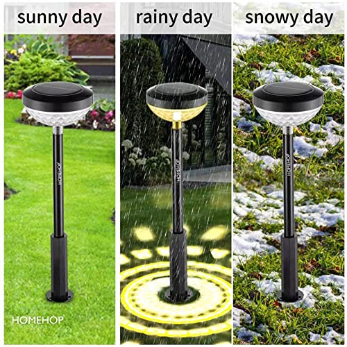 Homehop Solar Garden Lights Waterproof Landscape Automatic Bollard Lawn Pathway Flickering LED Lamp for Home Outdoor (Multi-Color, ABS, Combo Pack of 2)