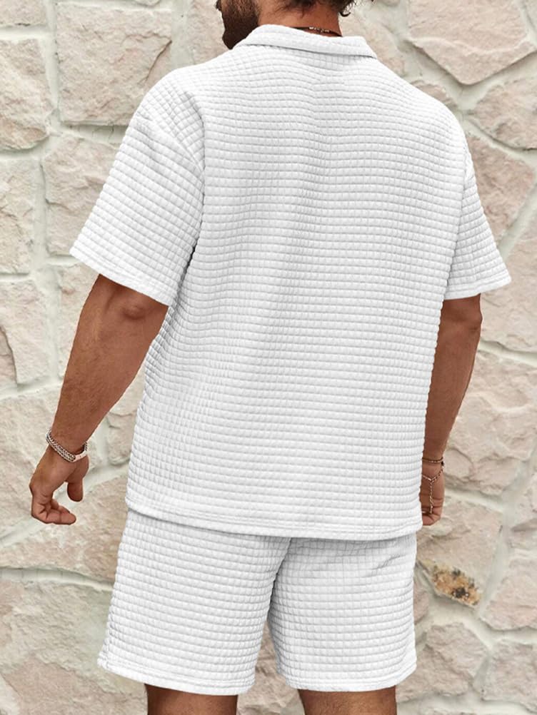 Chándal de Hombre 2 Piezas Manga Corta T-Shirt Jogging Pantalones Cortos de Deporte Conjunto Chándals Verano Polos Camisetas + Conjuntos de Shorts