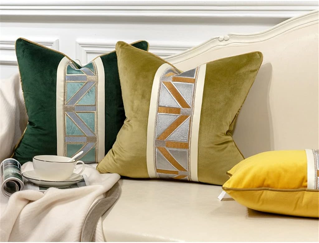 HBJWOV Queen Chinese Living Room Sofa Pillow Cushion Bedside Soft Velvet Large Backrest Car Lumbar Cover(D)