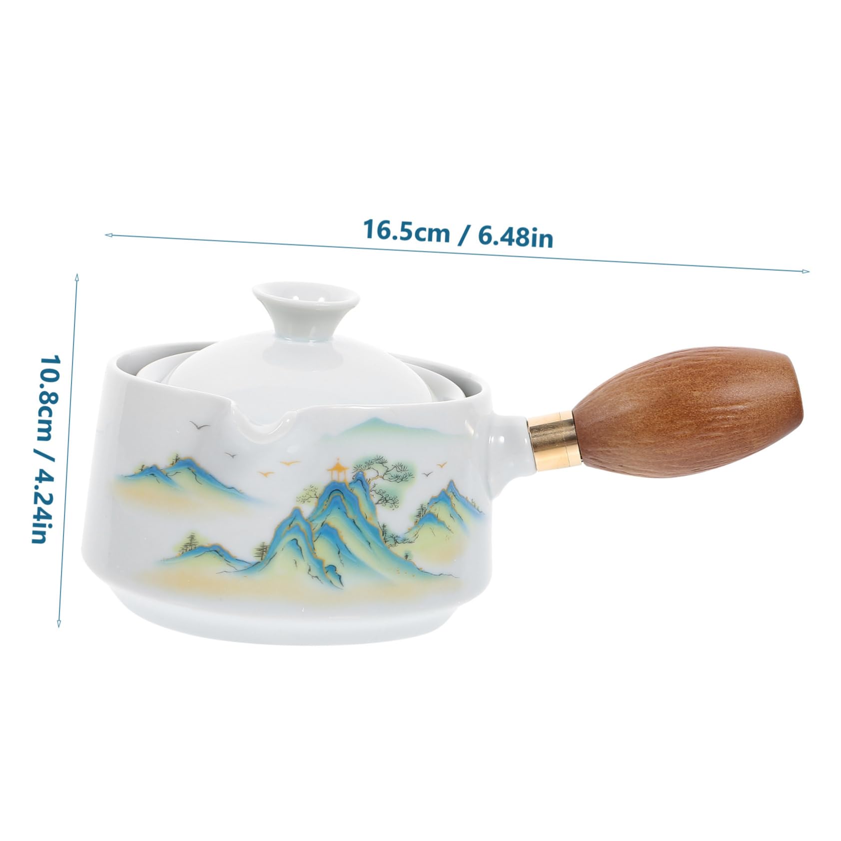 MAGICLULU 3piezas Tetera De Cerámica Asa Lateral Diseño Rotativo Para Infusión De Té Para Hogar y Oficina Duradera y Fácil De Limpiar
