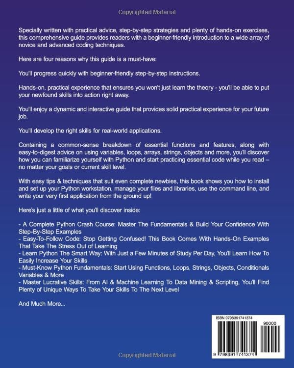 Miniatura 2 de Python Programming for Beginners The #1 Crash Course to Learn Python Programming Quickly With Hands-On Exercises (2023) (Computer Programming)