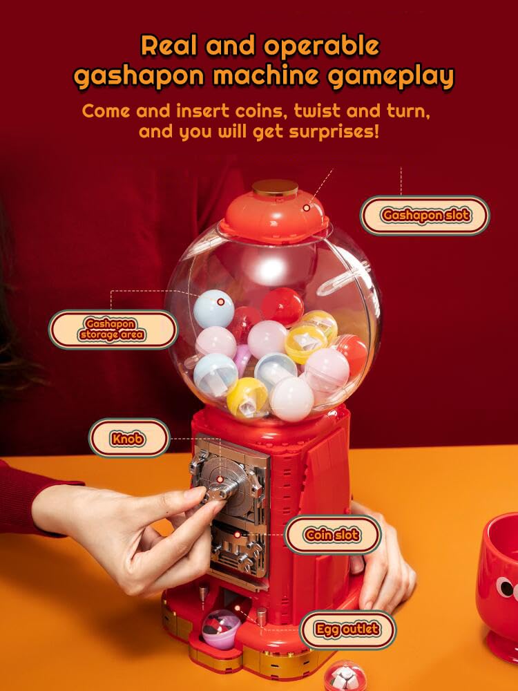 kowkis Retro Gumball Machine Building Kits, Gashapon Machine Clip