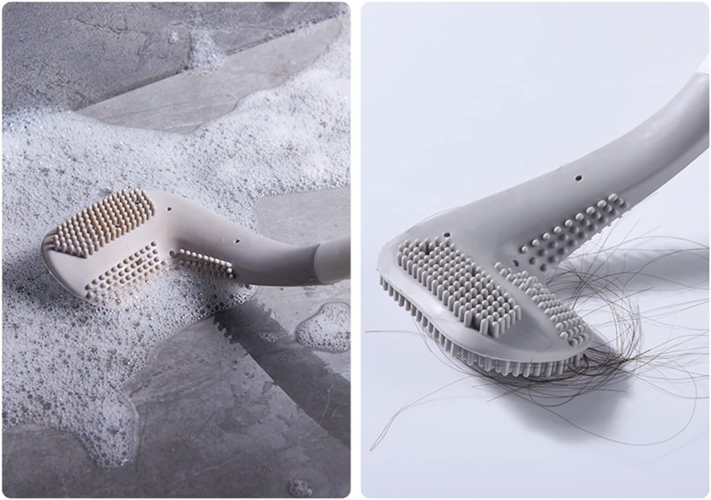 Toilet Brush Holder Toilet Brush Household No Dead Corner Wash Bathroom Cleaning Silicone Long Handle Wall-Mounted Toilet Brush Wall-Mounted Toilet Brush Toilet Brush Holders(Blue)