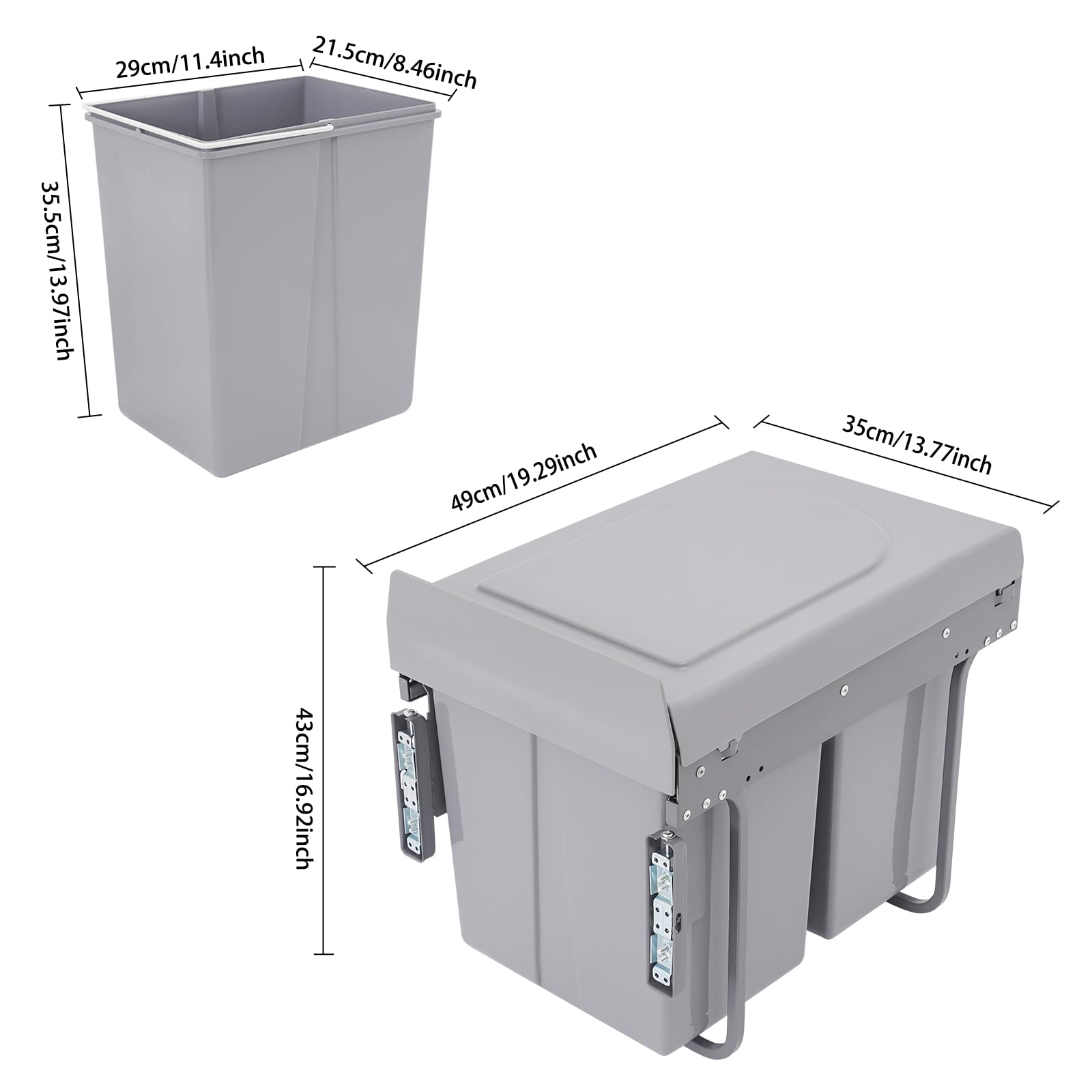 Cubo de basura para cocina, sistema de separación de basura, cubo de basura para cocina, para casas, restaurantes, cafeterías, oficinas, baños, cocinas