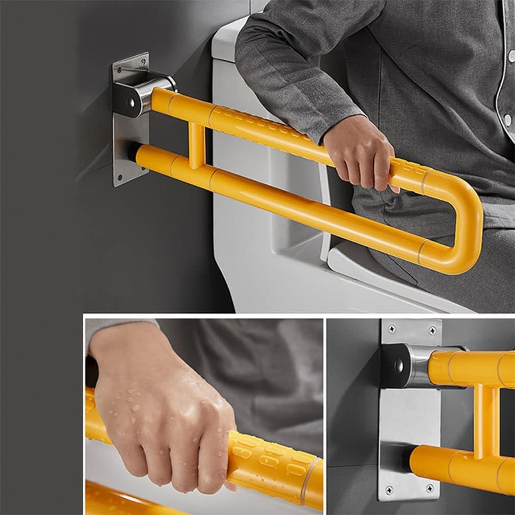 Barra di sicurezza per WC, antiscivolo, pieghevole, per anziani e disabili, supporto 75 cm