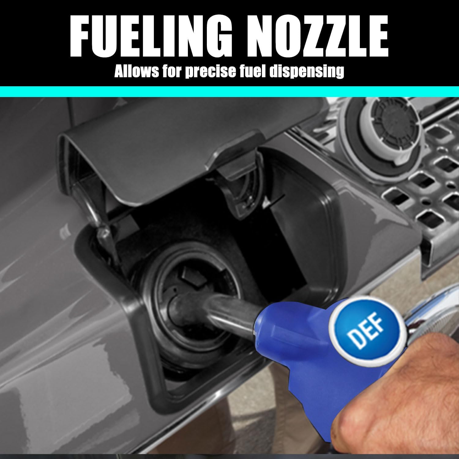 DEF Tank 58 GallonPortable DEF Transfer Tank,19.7 ft Power Cable,13ft Fuel Hose,Automatic Nozzle & Swivel,12 GPM Fast Flow Rate,12V Transfer Pump,Fit the Truck Bed