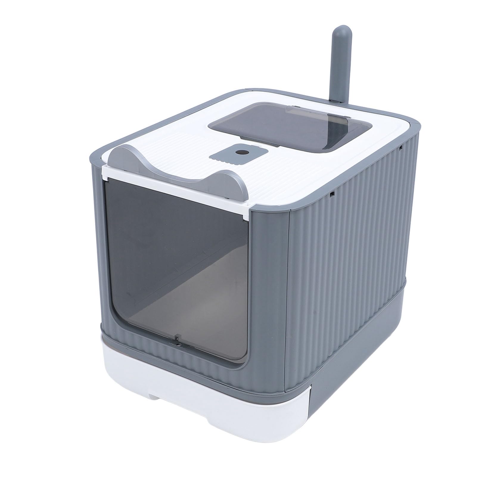 Geschlossene Katzentoilette mit Geruchskontrolle, große Kapazität, Kunststoff, Schubladen-Design für einfache Reinigung, moderne Ästhetik (Weiß)