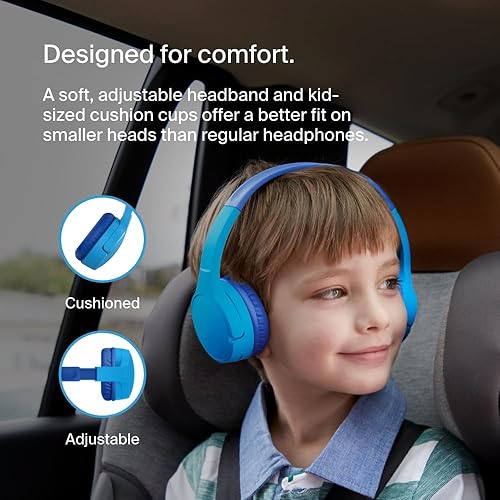 Miniatura 6 de Belkin - Auriculares inalámbricos SoundForm Mini con Bluetooth para niños, batería de 30 horas, límite de 85 dB, micrófono integrado, supraaurales,