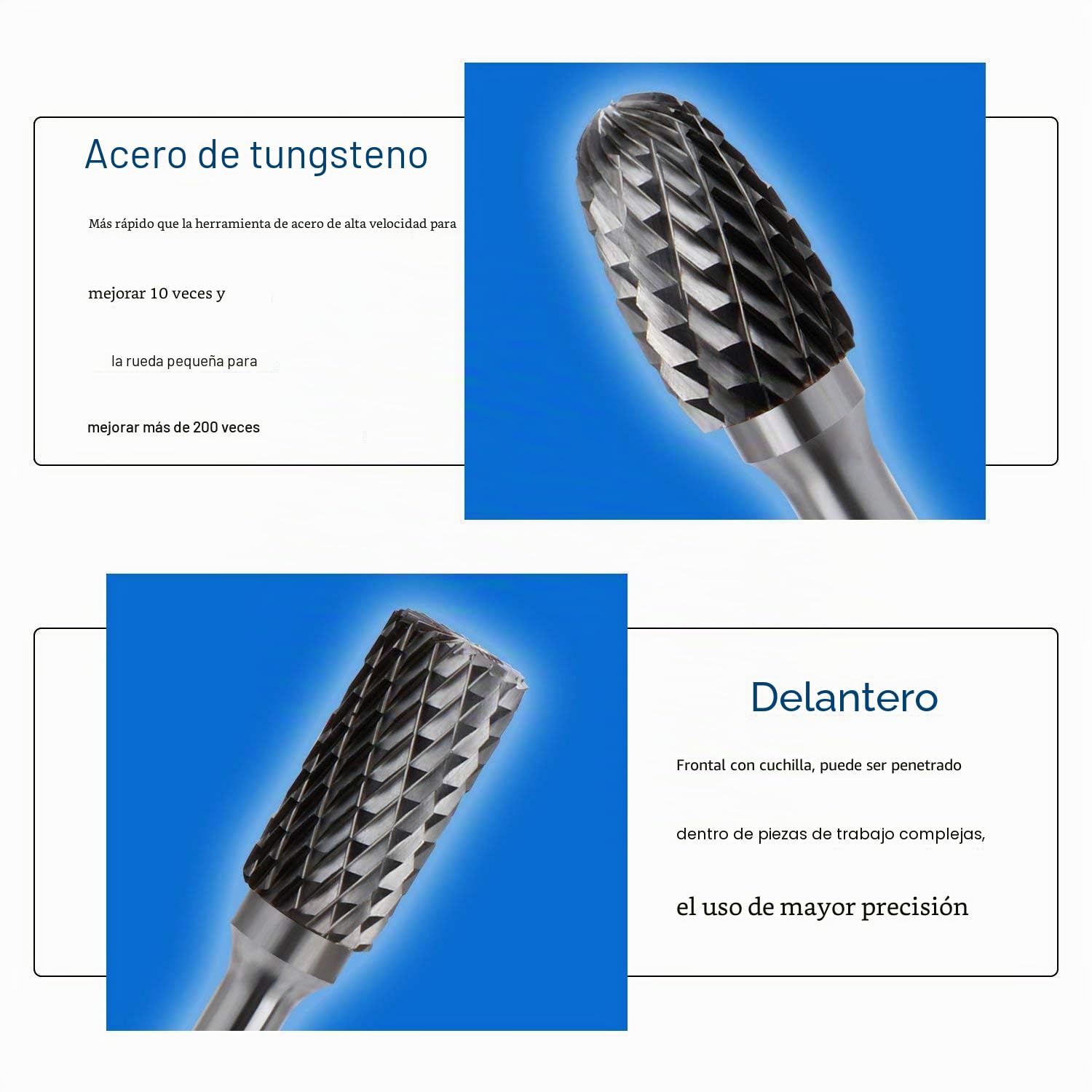 ASNOMY 5 pieza Fresa Metal Lápices Set – 6 x 10mm Escofina Taladro Bit Fresas de Carburo Rotary Archivo Tungsteno Acero Herramientas Rotary Burr para lijar archivos taladrar metal pulido