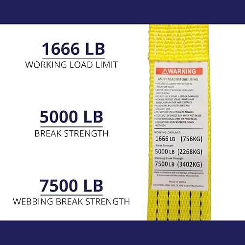 Miniatura 6 de Paquete de 2 correas de trinquete de 2 pulgadas x 15 pies, gancho J de 5000 libras