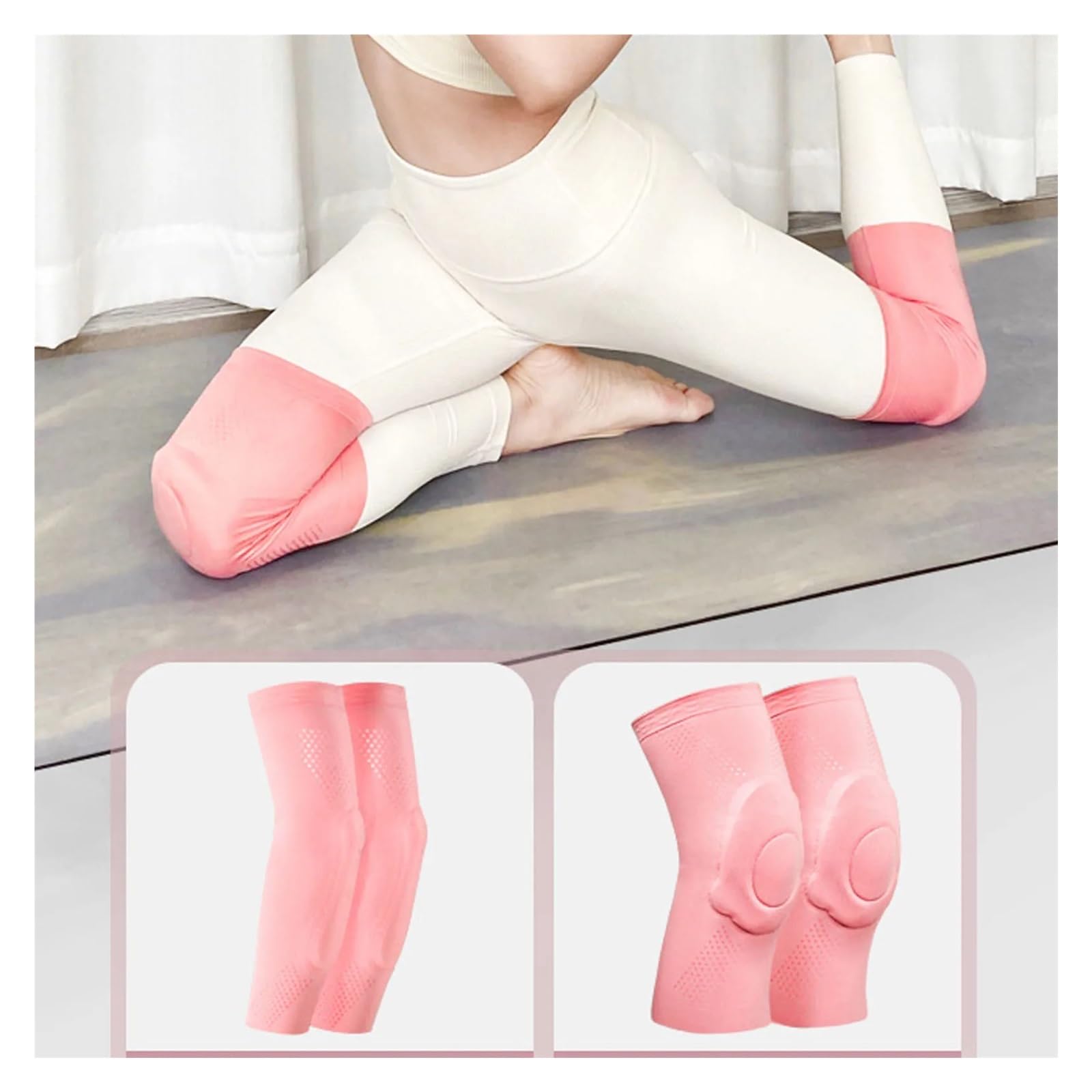 Genouillères de Sport antidérapantes, Soutien pour la Danse, Le Volley-Ball et Le Yoga, Sangle de Maintien, Protection de Compression médiale en Silicone
