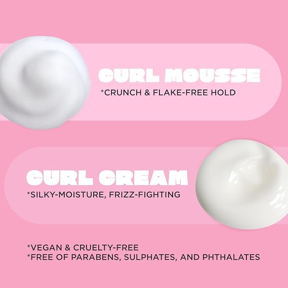 Cake Beauty Curl Friend Defining Cream & Volumizing Mousse Bundle - Curly Hair Styling Products