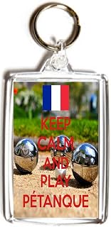Keep Calm and Play Petanque - Double Sided Large Keyring