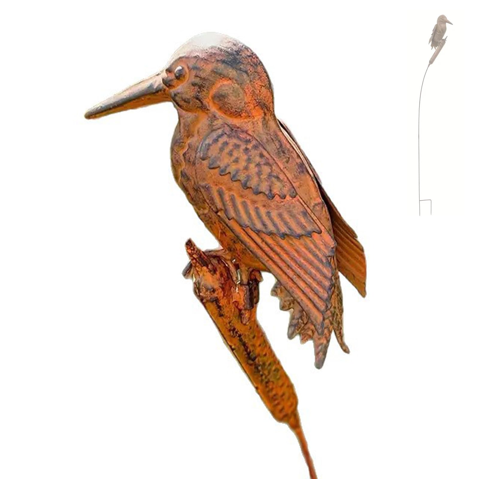 Ekoama Rusty Metal Bird Stakes Outdoor Garden Sculpture Garden Animals Stake For Patio Yard Art Ornaments