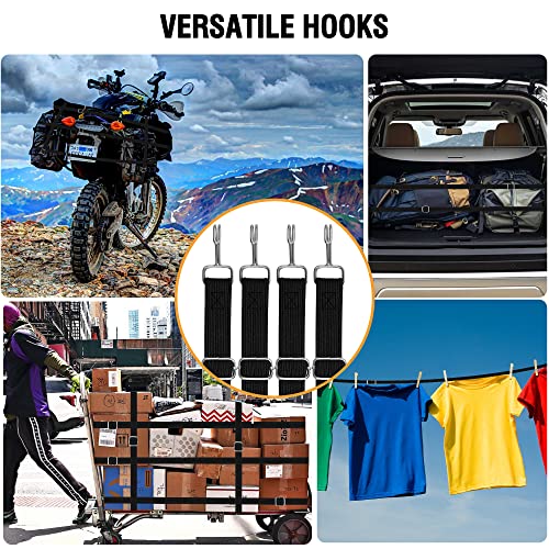 Image of Bungee Cords Heavy Duty Outdoor, Long Adjustable Bungee Cords with Hooks Flat, 40 Inch High Elastic Rubber Bungee Straps with Hooks for Luggage, Roof Racks, Tarpaulin, Moving Cargo, Camps, Tarps