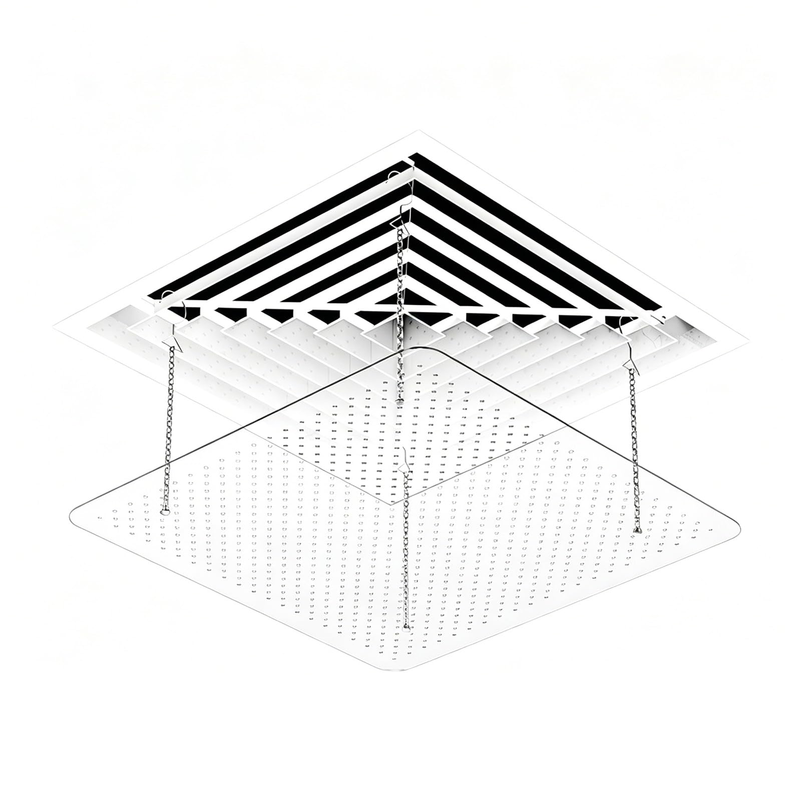Acrylic Air Vent Deflector Ceiling, Adjustable Air Deflectors for Ceiling Vents, Enhance Cooling and Heating Circulation(45x45 cm/15.7x15.7 in)