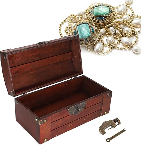 Cajas de madera vintage, caja de almacenamiento decorativa de madera, baúl de joyería del tesoro, caja de madera pequeña decorativa con tapa, caja