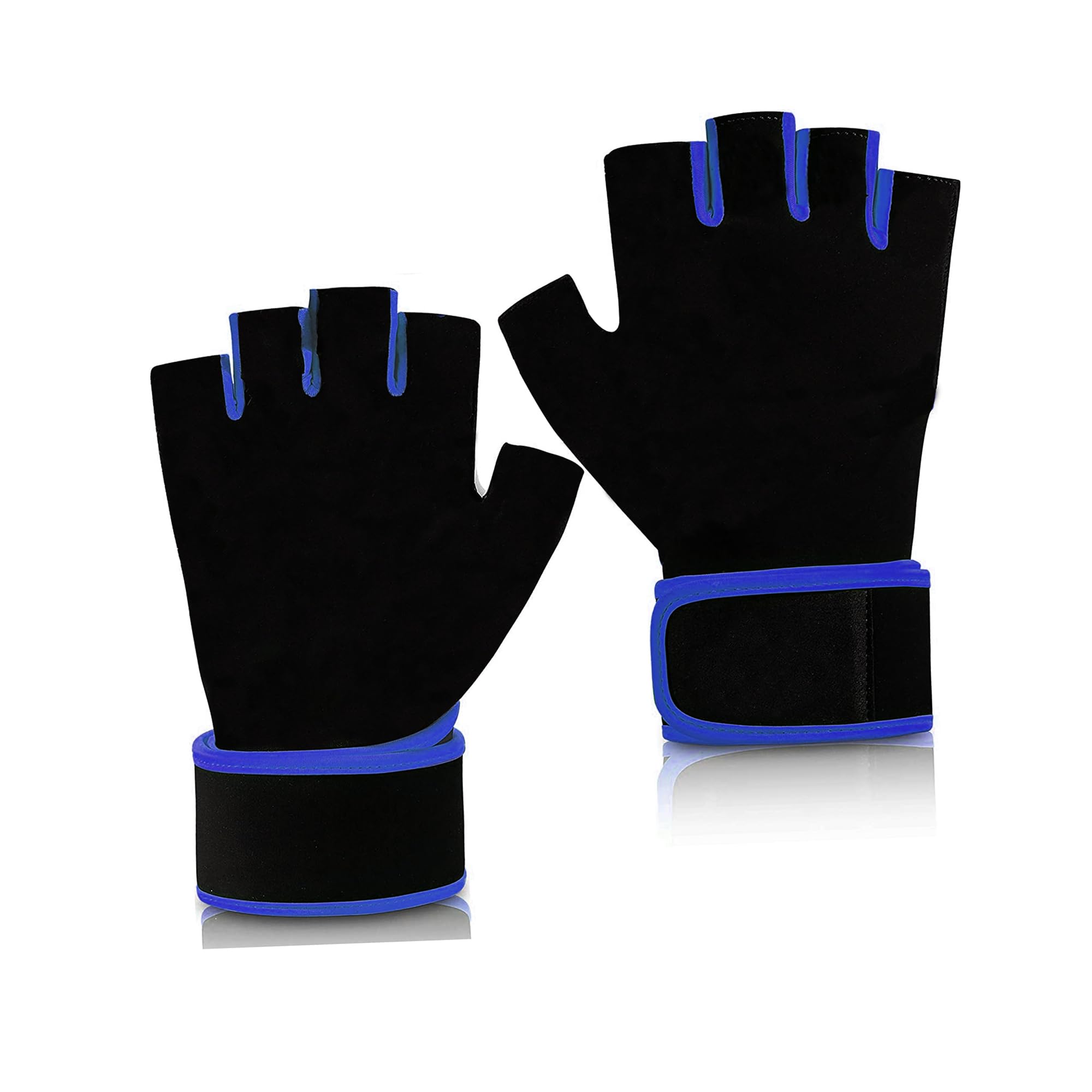 Gloves for Men Bouncer Fitness Gym Gloves, Workout Powerlifting Gloves, Microfiber, Polyester, Elastane & Foam Construction, Padded Palm, Digital Printed Back Palm (Blue)-image-31