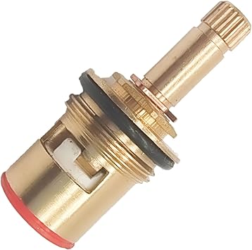 2 Set Replacement Brass Ceramic Stem Faucet Cartridge Valve Stem 20 Splines Standard Faucets Valves48.5mm Yellow