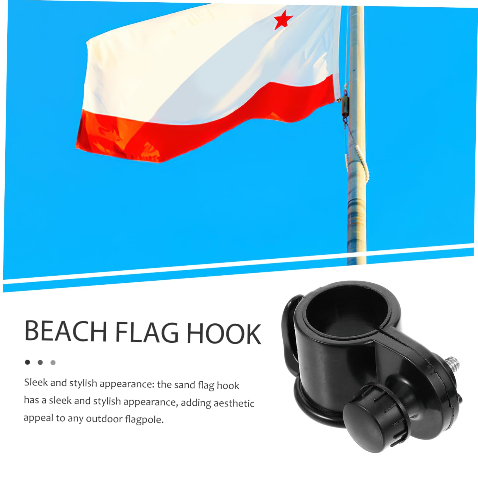Kisangel 10pièces Clips De Mât De Drapeau Plastique Support pour Drapeaux De Plage Accessoires pour Mâts Extérieurs