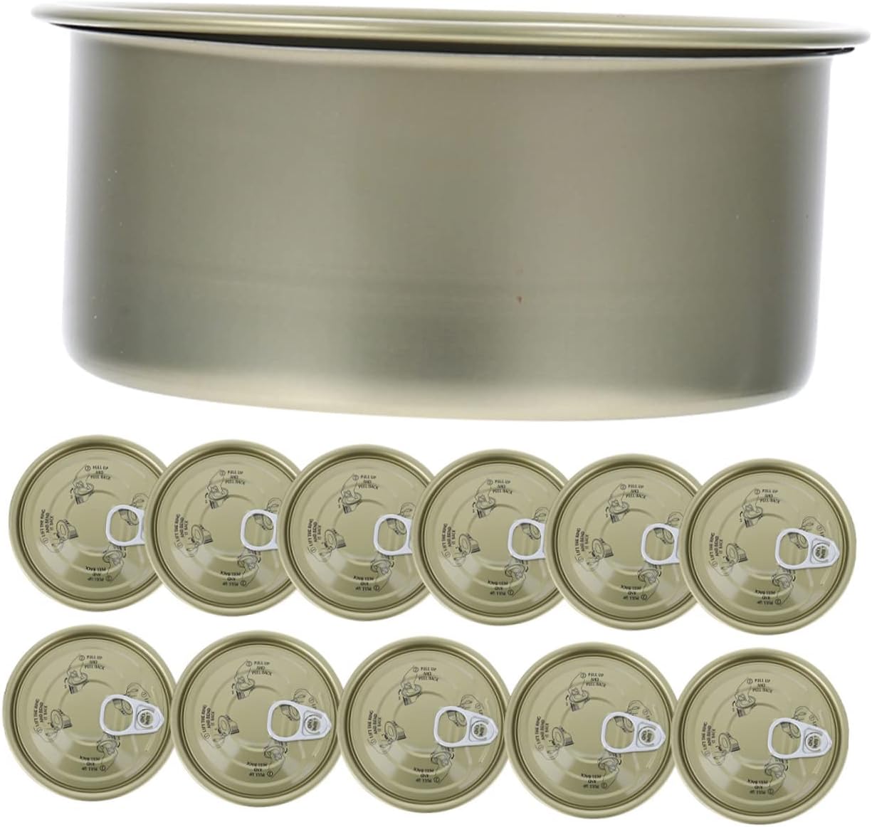 NUOBESTY 12 PCS Sealed Jars Potash Cans Meat Storage Cans Pet Food Tins Metal Storage Tins Pet Food Cass Dessert Tins Empty Tin Can Metal Tin Canister Tuna Can With Lid Seal Food Container Canned Kis