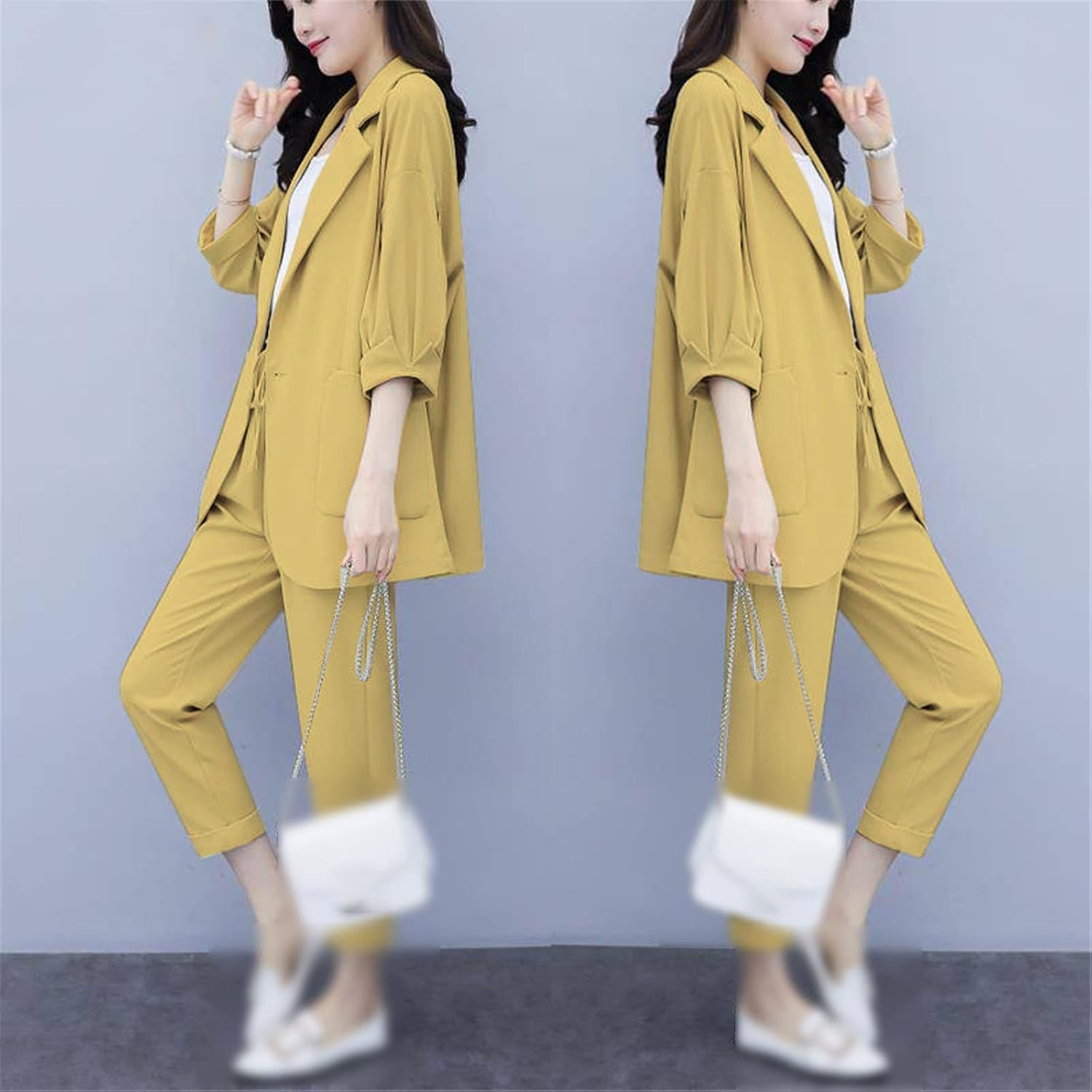 Women's Suit Jacket Spring Thin Section Casual Suit Trousers Two-Piece Korean Style Elegant Loose Business Wear
