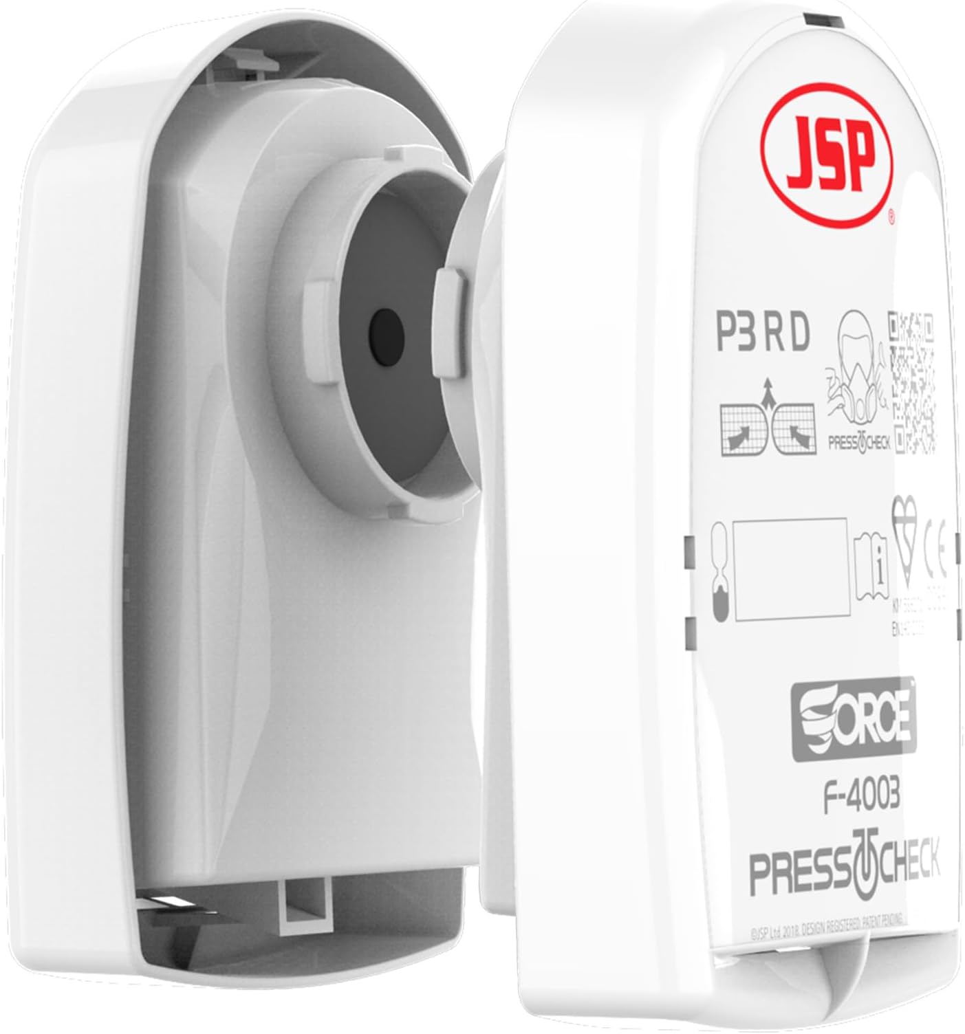 JSP PressToCheck™ P3 Particle Replacement Filters (1 Pair) - for JSP Force 8 Half Mask & Force 10 Full Face Respirator - Dust, Silica, Wood Dust & Glyphosate - DIY & Industrial - EN143