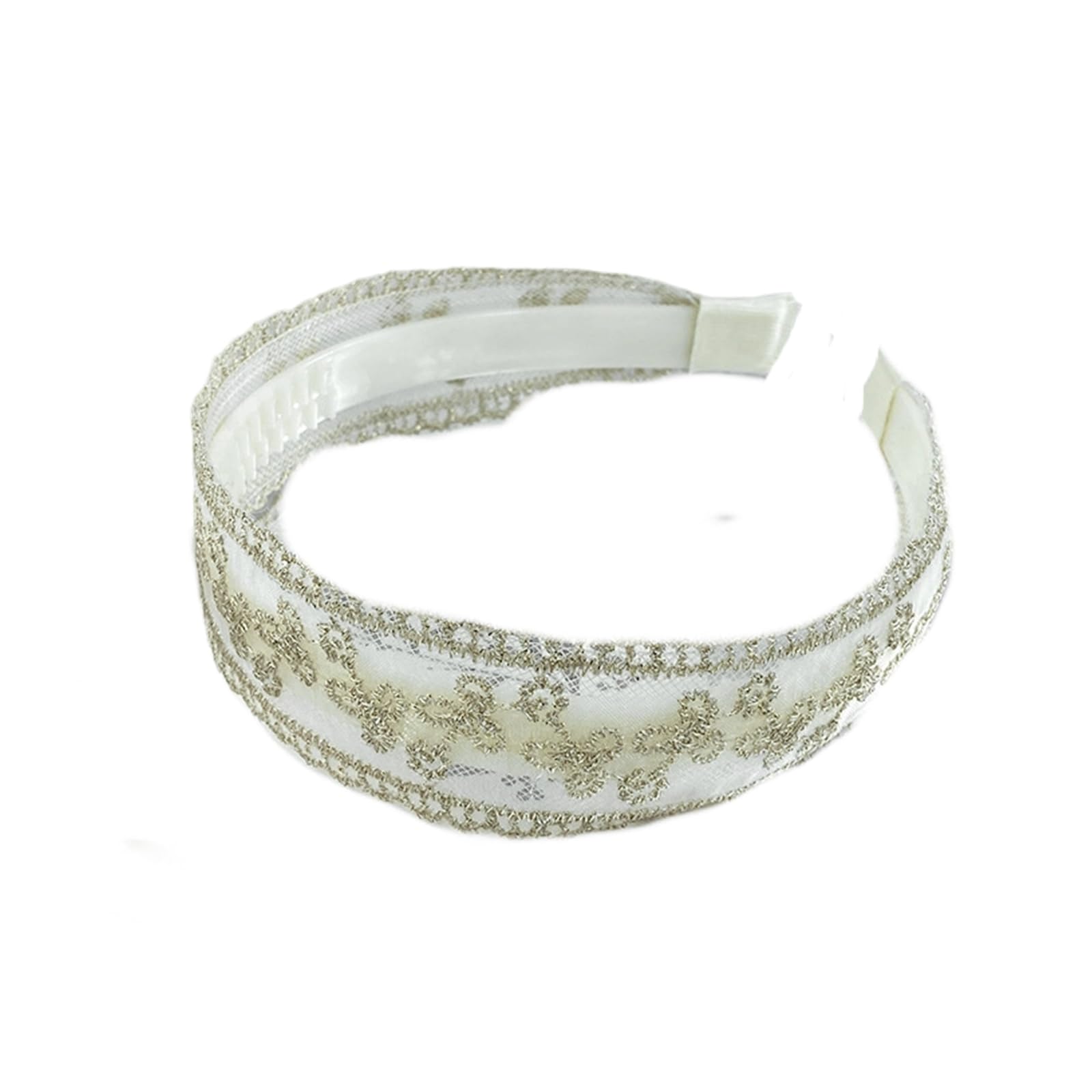 MICFENY Embroidered Mesh Wide Band Headpiece Hair Accessory with Anti Slip