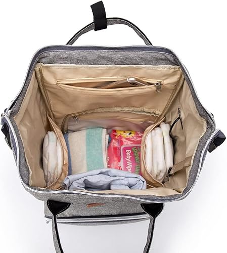 Miniatura 4 de cjc Mochila para pañales, bolsa de bebé, bolsa de pañales de viaje impermeable con puerto de carga USB para bebés, niñas, bebés, con correas para