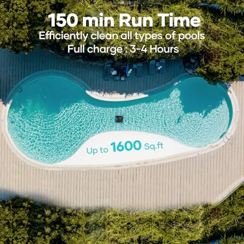 AIPER Scuba S1 Cordless Robotic Cleaner, Smart Navigation for Inground Pools up to 1,600 Sq.ft, 150 Min Runtime, Wall and Waterline Cleaning Vacuum (Renewed) - View 7