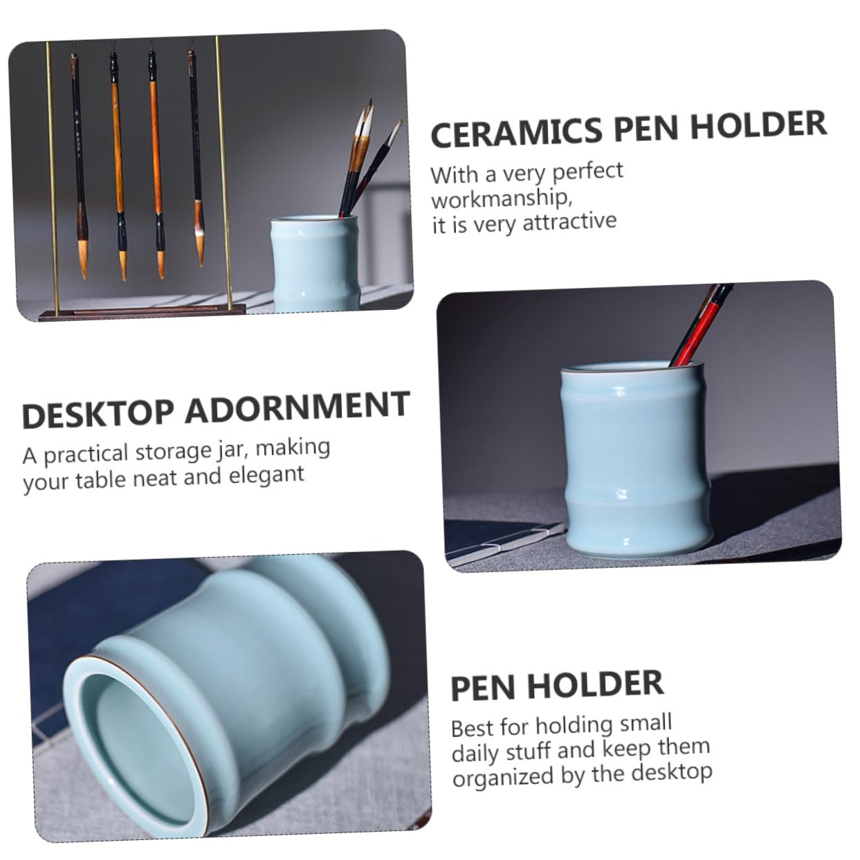 Gadpiparty 1 Pot À Stylos Vintage En Céramique Pour Bureau Pour Pinceaux De De Maquillage De Maquillage De Style Vintage