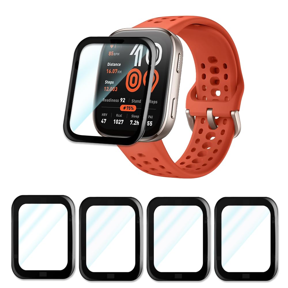 ISRcnst Screen Protector 5 Pack Compatible for Amazfit Bip 6, 3D Full Coverage PET Protective Film (Non-Glass, Bubble-Free, Shockproof)