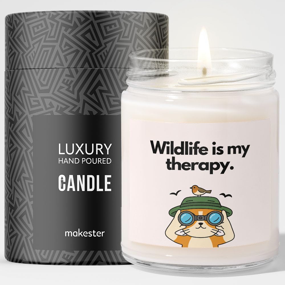Wildlife Lovers Gift - Luxury Soy Wax Candle - Vanilla, Jasmine, Sugared Almond - Makester โ image 1