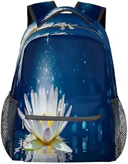 Mochilas escolares leves para meninos e meninas adolescentes estrela de lírio d'água à prova d'água 16 polegadas mochilas para laptop de viagem casual mochila adequada para homens e mulheres trabalho viagens caminhadas acampamento, Multicor, Medium