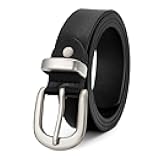 Women's Belt for Jean, Leather Belt for Women Dress Pant with Fashion Gold Buckle