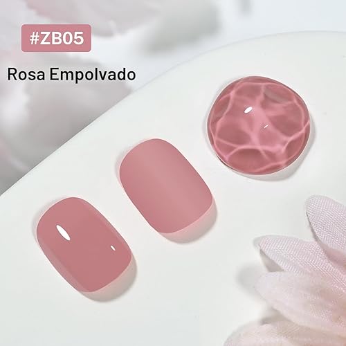Miniatura 2 de 16.5ml Esmalte de uñas rosa polvoriento de secado rápido de gran volumen, rosa claro, esmalte de uñas de secado rápido y color duradero, arte