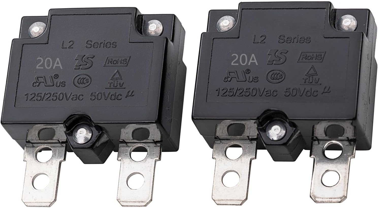 2Pcs 20A 125/250Vac 50Vdc Automatic Reset Relay Fuse Therma Switch Circuit Breaker Current Overload Protector Children Ride On Toy Car Accessories