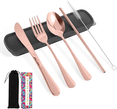 5 piezas de accesorios de viaje (oro rosa)