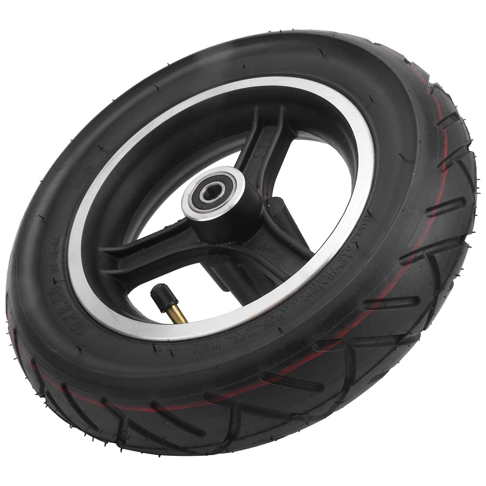 Pneu de scooter ¨¦lectrique 10x2.5 pouces pneu de roue Ebike avec roues de remplacement de moyeu de roue pour Ebike