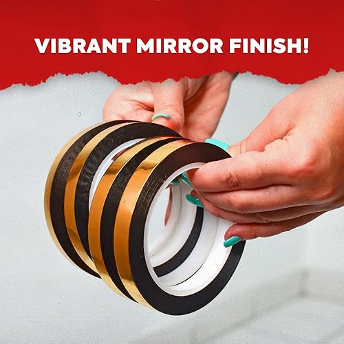 Miniatura 6 de MAT - Cinta de película de poliéster metalizado de Mylar plateada, 34 pulgadas x 72 yardas, cinta decorativa para detalles de paredes decorativas,