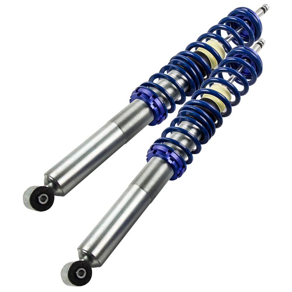 maXpeedingrods Kit de Combinés Filetés Ressorts Amortisseurs Suspension pour VW/Corrado/Golf MK2 MK3 pour Jetta II ; Hauteur Réglable - Bleu