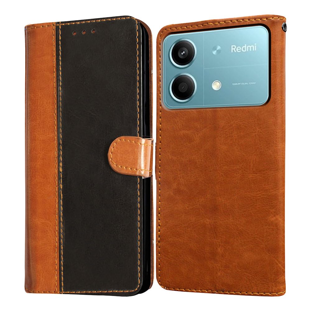 Amazon Brand- Solimo Flip for Poco X6 Neo 5G (Leather_CamelBlack) (B0CZHNDB6T) Amazon Price History, Amazon Price Tracker