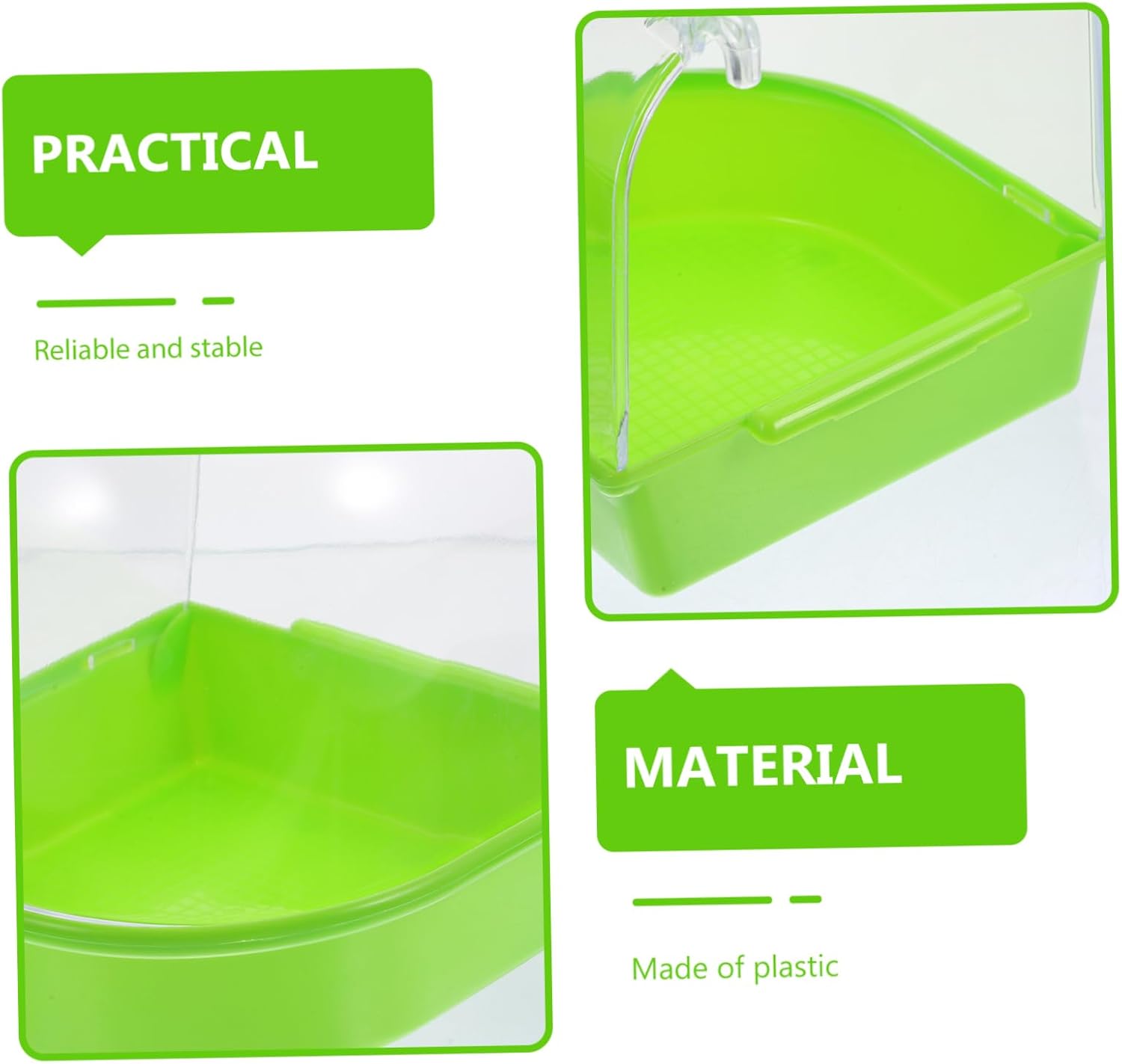 Hanging Bird Bath Bowl for Cage, Plastic Bathing Container | Green Finish, Cage Accessory, Suitable for Lovebirds Finches and Parakeets, Bathing Container Style